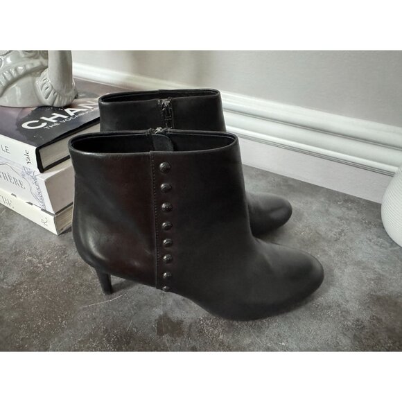 Coach Hickory Soft Shine Almond Toe Leather Ankle Boots Size 9 - Picture 5 of 9